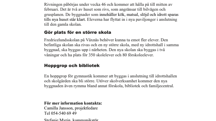 Nu ska Fredricelundsskolan rivas