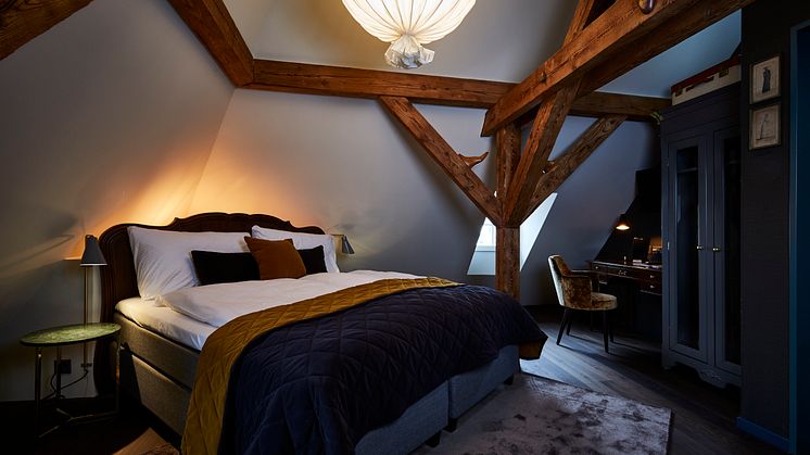 Bed at Spedition Hotel, Thun, Switzerland - hotel design by Stylt