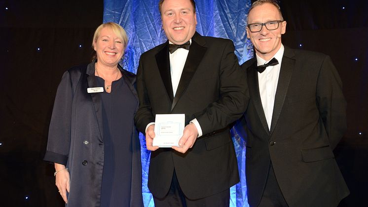 Stephen King (centre) collects Gold in the Inclusive Tourism category at the North East Tourism Awards