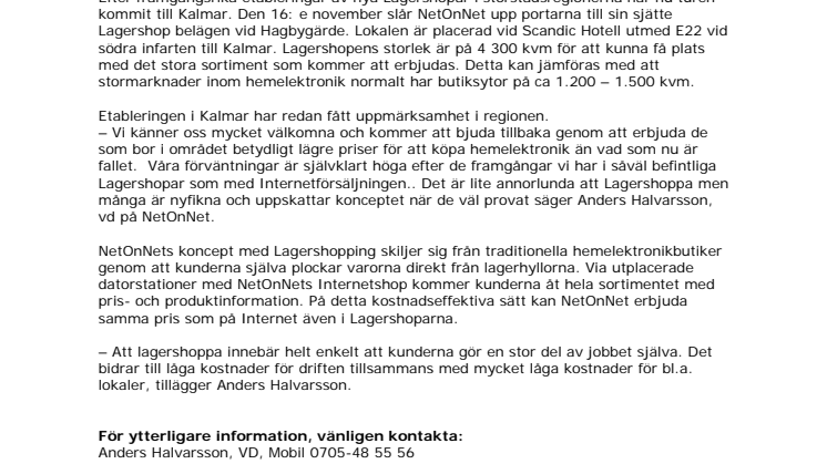 Snart kan man Lagershoppa i Kalmar