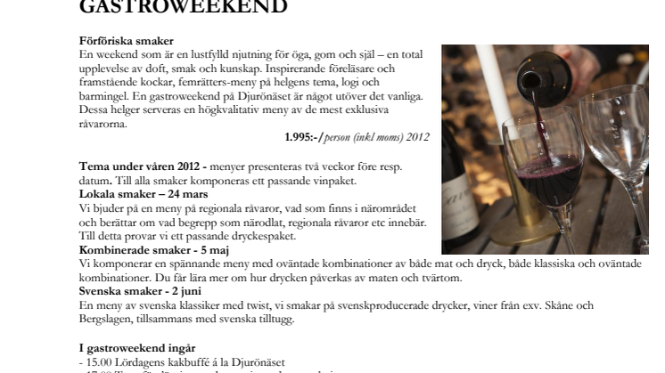 Gastroweekend i skärgårdsmiljö