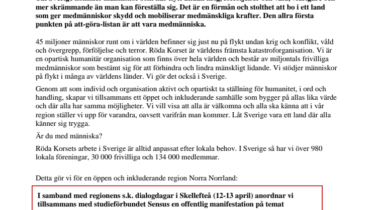 Våga vara medmänniska  - Rödakorsare för ett öppet och inkluderande Sverige