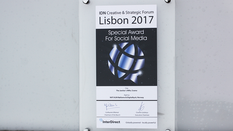 Pris for "Best Socail Media Campaign"