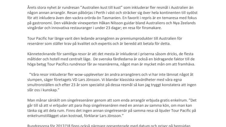Spännande nyheter i Tour Pacifics nya rundreseprogram
