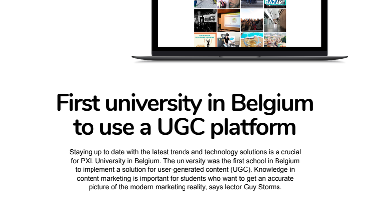 First university in Belgium to use a UGC platform