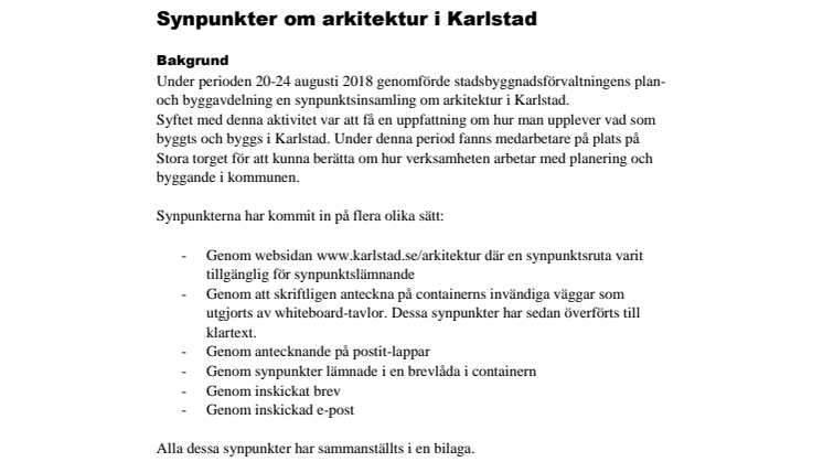 Synpunkter om arkitektur