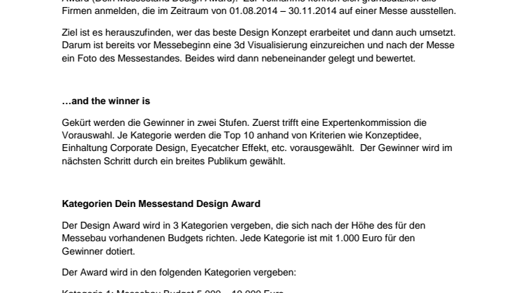 Dein Messestand Design Award