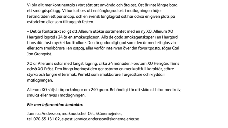 Allerum XO Herrgård – En ny smakexplosion