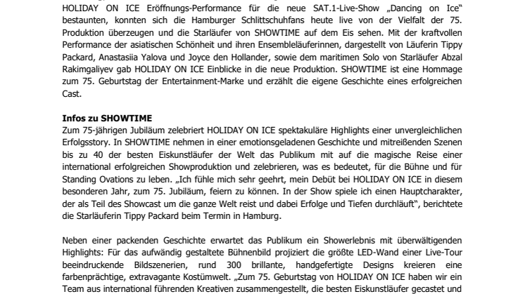 HOLIDAY ON ICE stellt neue Produktion SHOWTIME in Hamburg vor