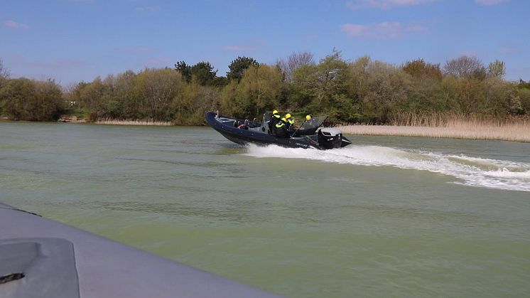 The CXO300 pre-production prototype undergoing tests at Chichester Lakes, UK