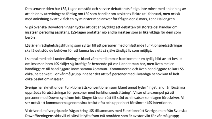 LSS handlar inte bara om assistans