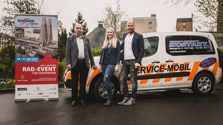 Jörg Keim (Vorstand Finanzen WBG Kontakt), Mandy Immisch (Marketing WBG Kontakt), Ronny Winkler (Organisationsleiter neuseenclassics)