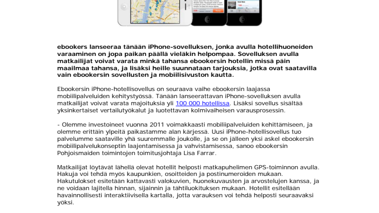 100 000 hotellia iPhonessa