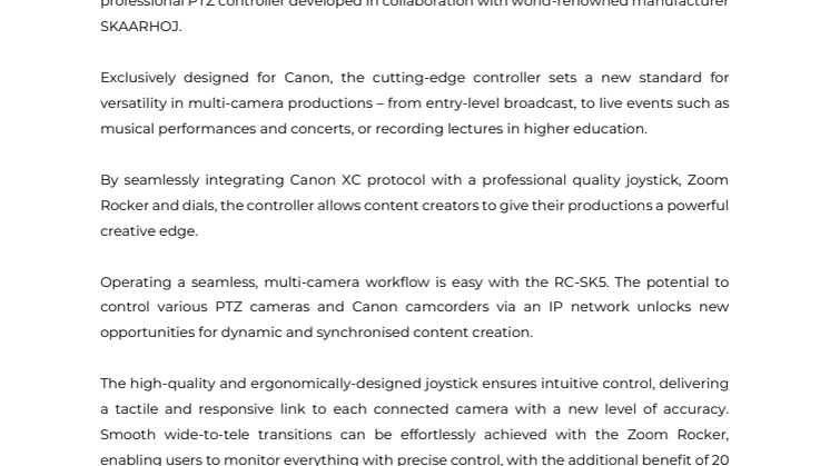 Canon_SKAARHOJ_RC-SK5 press release.pdf