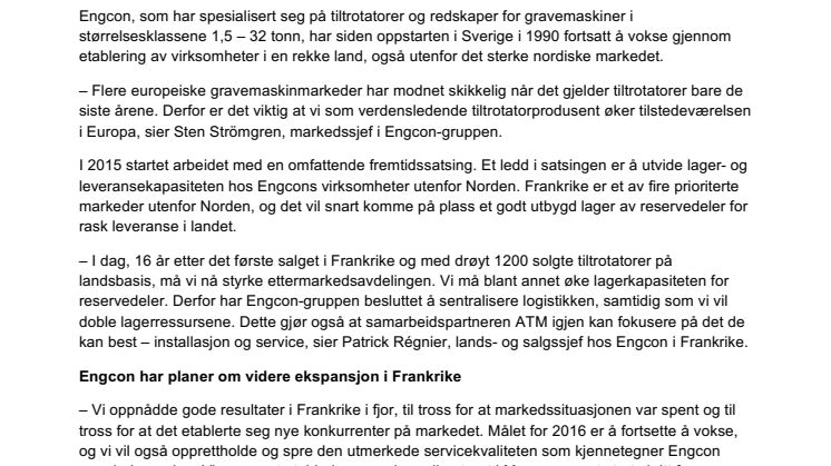 Engcon åpner nytt kontor og ansetter flere i Frankrike 