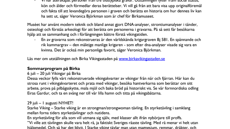 Ny utställning på Birka – Tre århundranden, tre vikingaliv