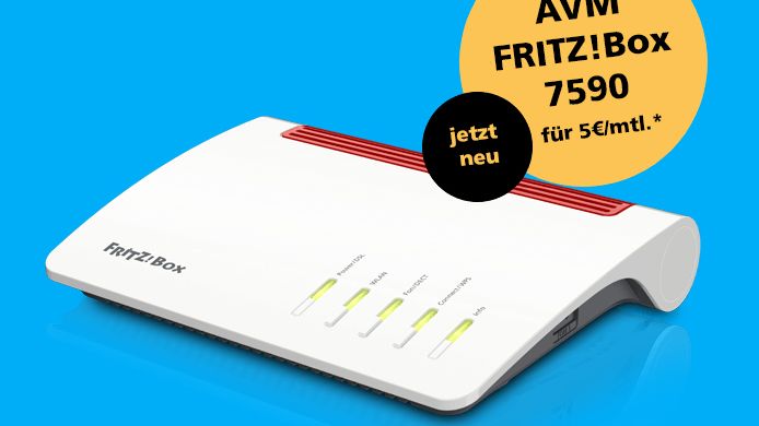 Die von zahlreichen Fachzeitschriften als Testsieger gefeierte AVM FRITZ!Box 7590 steht nun Deutsche Glasfaser Kunden für 5 Euro/Monat zur Verfügung. (DG)