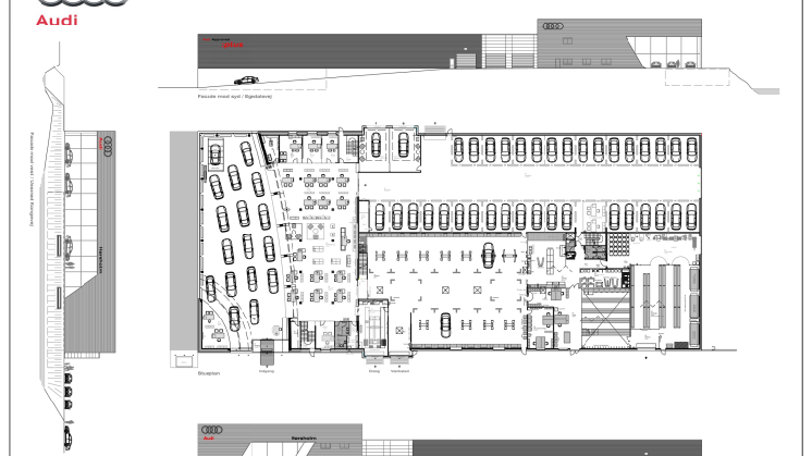 AUDI Hørsholm - Plan og facader
