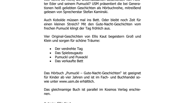 Schöne Träume mit Meister Eder und seinem Pumuckl