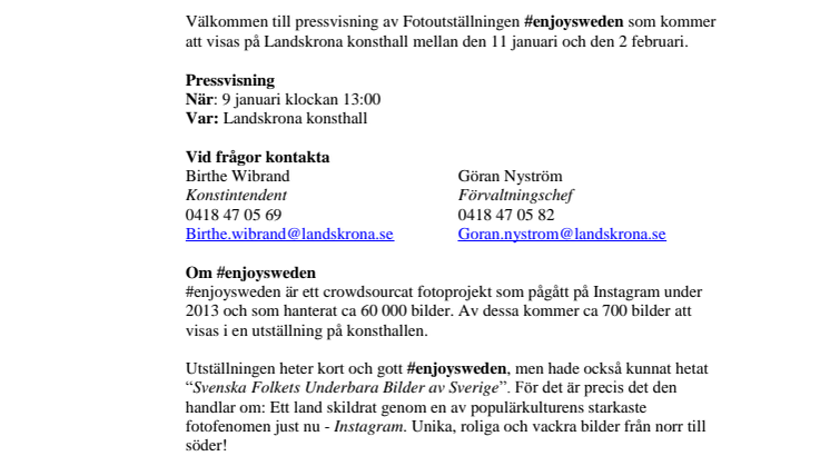 Pressvisning #enjoysweden