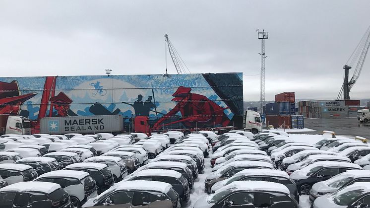 BMW i3 på kaia i Drammen