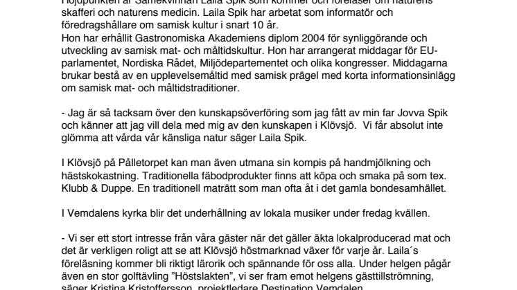 Naturen i fokus under Mat - & kulturhelgen i Vemdalen