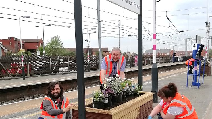 Flitwick station gardening with LTFC