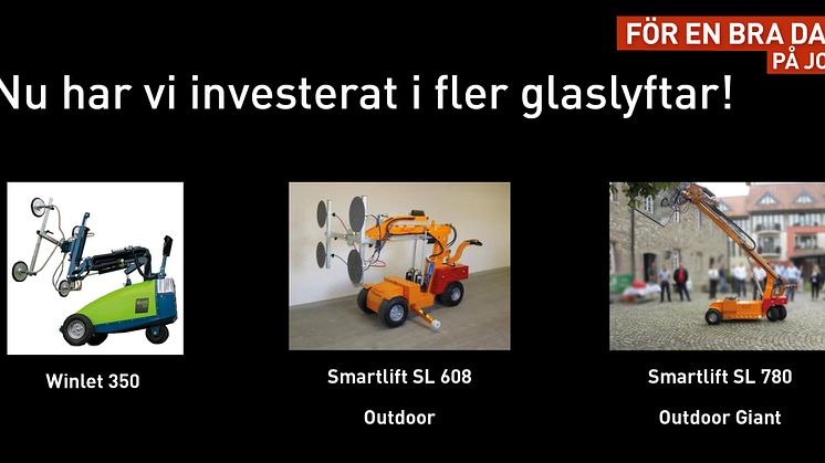 Cramo breddar utbudet av Glaslyftar!
