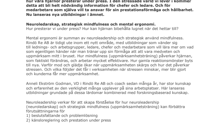 Neuroledarskap  och Mental Ergonomi