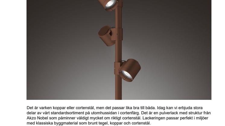 Utomhusarmaturer i cortenlack