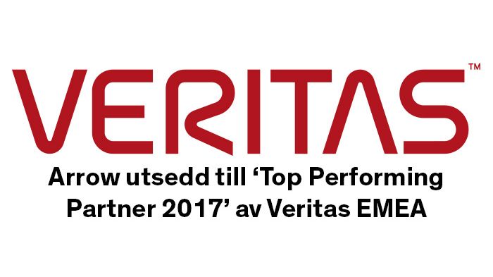 Arrow utsedd till ‘Top Performing Partner 2017’ av Veritas EMEA