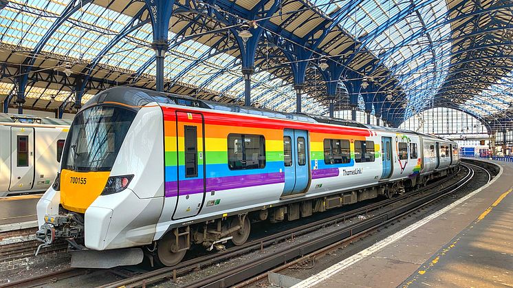 Pride Thameslink train at Brighton -credit Matthew Wilmhurst, GTR