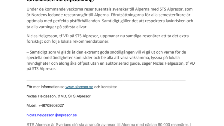 Bästa snöläget på 10 år – hög lavinfara i Alperna!