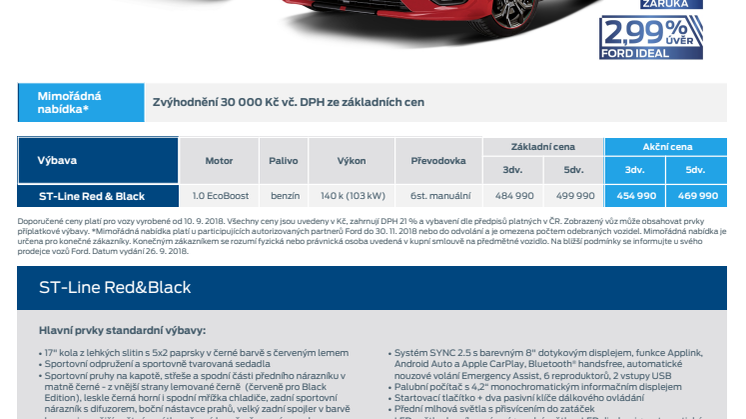 Ceník Ford Fiesta Red and Black Edition
