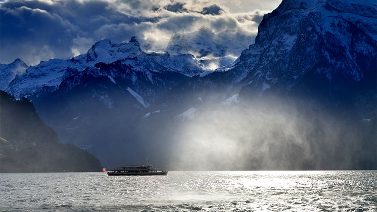 chifffahrtsgesellschaft Vierwaldstaettersee: Föhnsturm auf dem Urnersee. Copyright: SGV Luzern By-line: swiss-image.ch/Christian Perret 