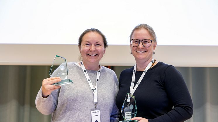 Kinga Grenda från Adsorbi och Savannah Zacharias från Glenntex. Foto: Peter Kroon