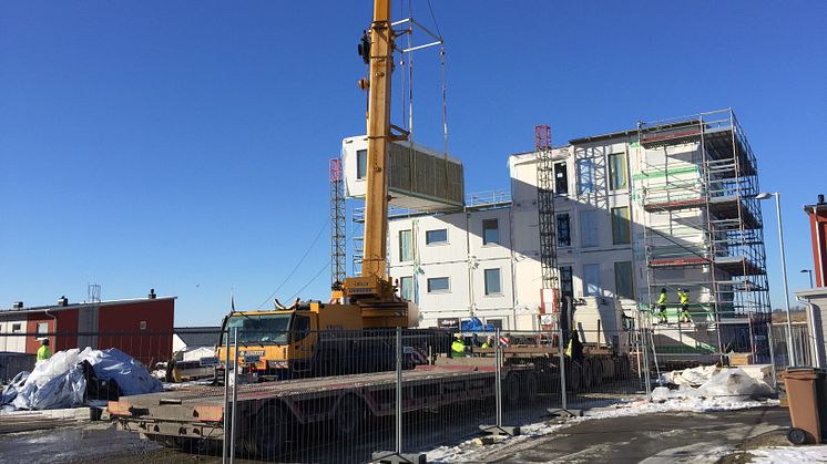 Montage i BoKlok Sjöstaden i Ystad