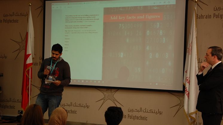 Presentation practice at the Bahrain Polytechnic