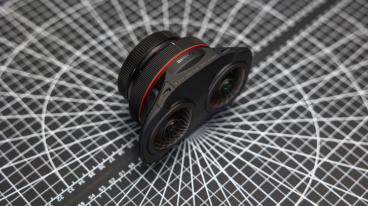 The new Canon RF 5.2mm F2.8L DUAL FISHEYE lens.