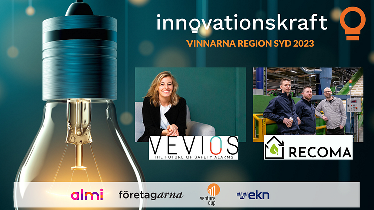 Vinnare av Innovationskraft 2023 Region Syd: Vevios & RECOMA!