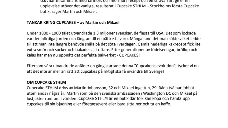 Cupcake STHLM har öppnat