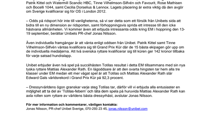 Sverige säkrar OS-platsen i dressyr-EM