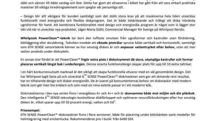 6TH SENSE POWERCLEAN: Diskmaskiner med sinne för resurssnål rengöring