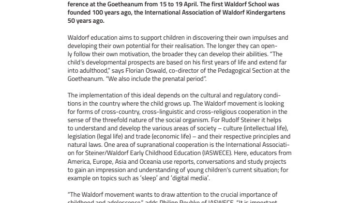 “Development Approaches Extend into Adulthood”. ​World Teachers‘ Conference on Inner Freedom and Social Responsibility