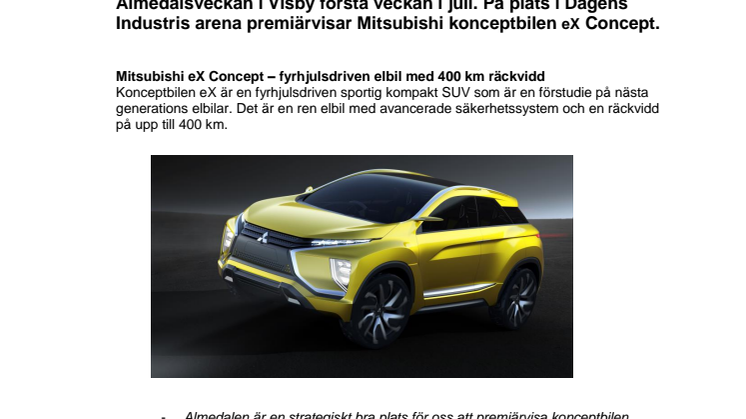 Unik Sverigevisning i Almedalen av ny konceptbil - nästa generations elbil
