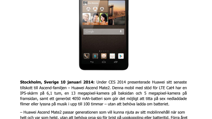 Upplev känslan av mer med HUAWEI Ascend Mate2 