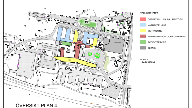 Fastighetsutvecklingsplan Skellefteå lasarett översikt plan 4