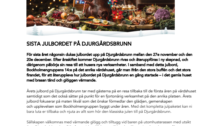 SISTA JULBORDET PÅ DJURGÅRDSBRUNN