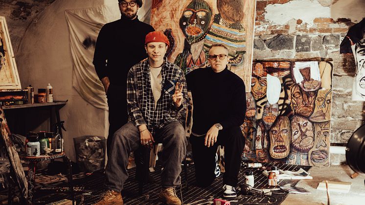 Jonatan Erlandsson, Julius Nordvinter & Victor Apelgren i Julius målarstudio