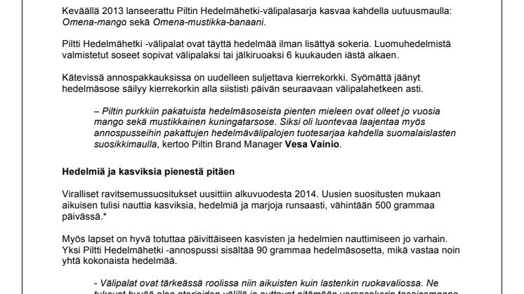 Suomalaisten lapsiperheiden suosikkisosemaut nyt annospusseissa